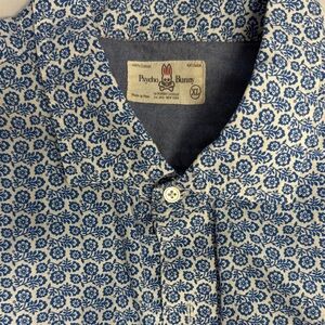 Psycho Bunny Navy Floral Men's Button Down Shirt